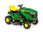 John Deere X107 Aufsitzrasenmäher auf großem Rasen