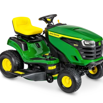 John Deere X107 Aufsitzrasenmäher auf großem Rasen