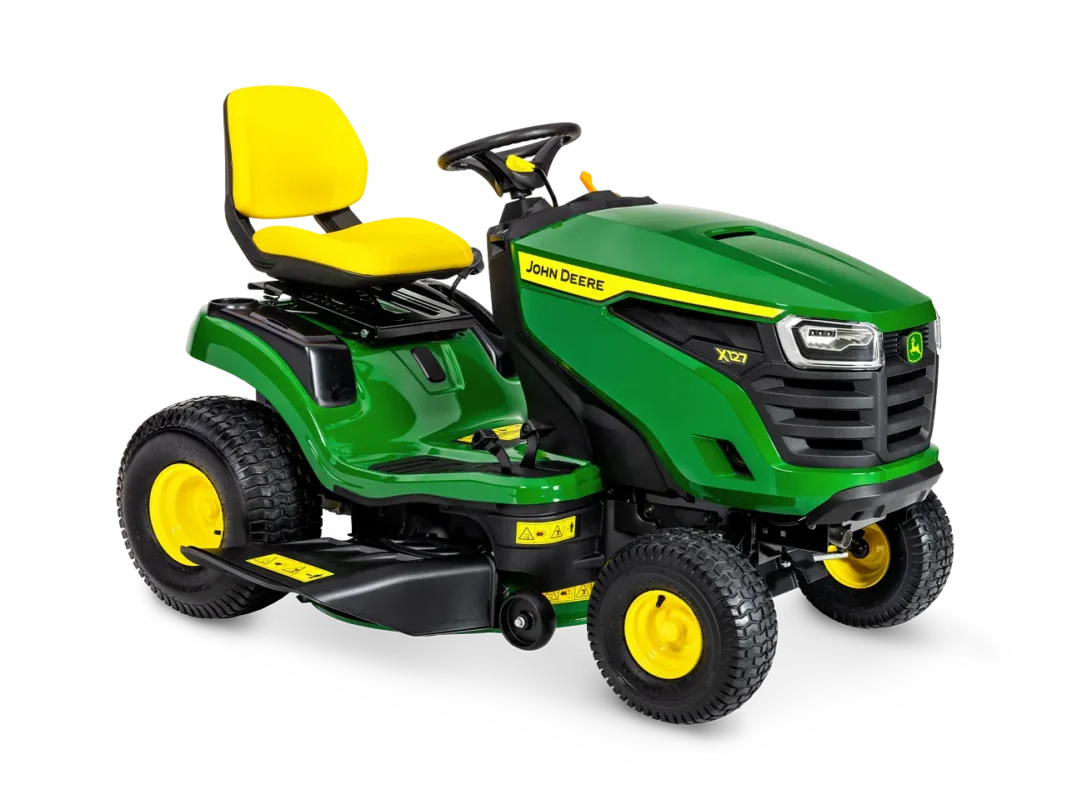 John Deere X127 Aufsitzrasenmäher auf gepflegtem Rasen