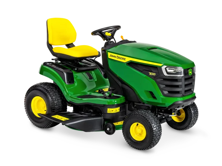 John Deere X127 Aufsitzrasenmäher auf gepflegtem Rasen