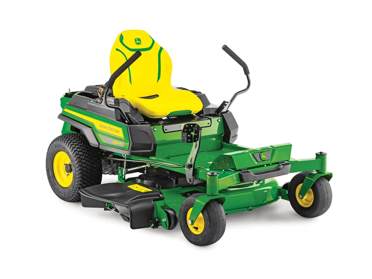 John Deere Z320M Zero Turn Mäher Vorderansicht mit 107 cm Mähwerk John Deere Z320M Zero Turn Mäher Vorderansicht mit 107 cm Mähwerk