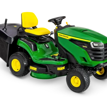 John Deere X147R Aufsitzrasenmäher Vorderansicht mit 92 cm Mähwerk