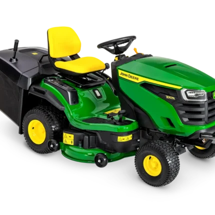 John Deere X167R Aufsitzrasenmäher Vorderansicht mit 107 cm Mähdeck