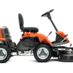 Husqvarna R112C5 Rider Frontansicht im gepflegten Garten